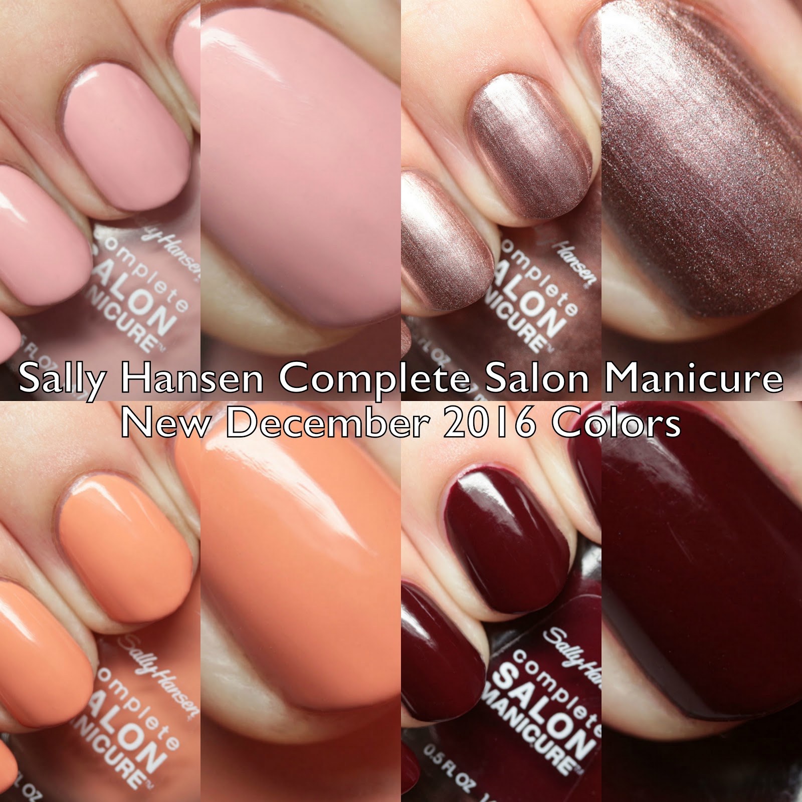 The Polished Hippy: Sally Hansen Complete Salon Manicure New Winter 2016  Colors Swatches and Review