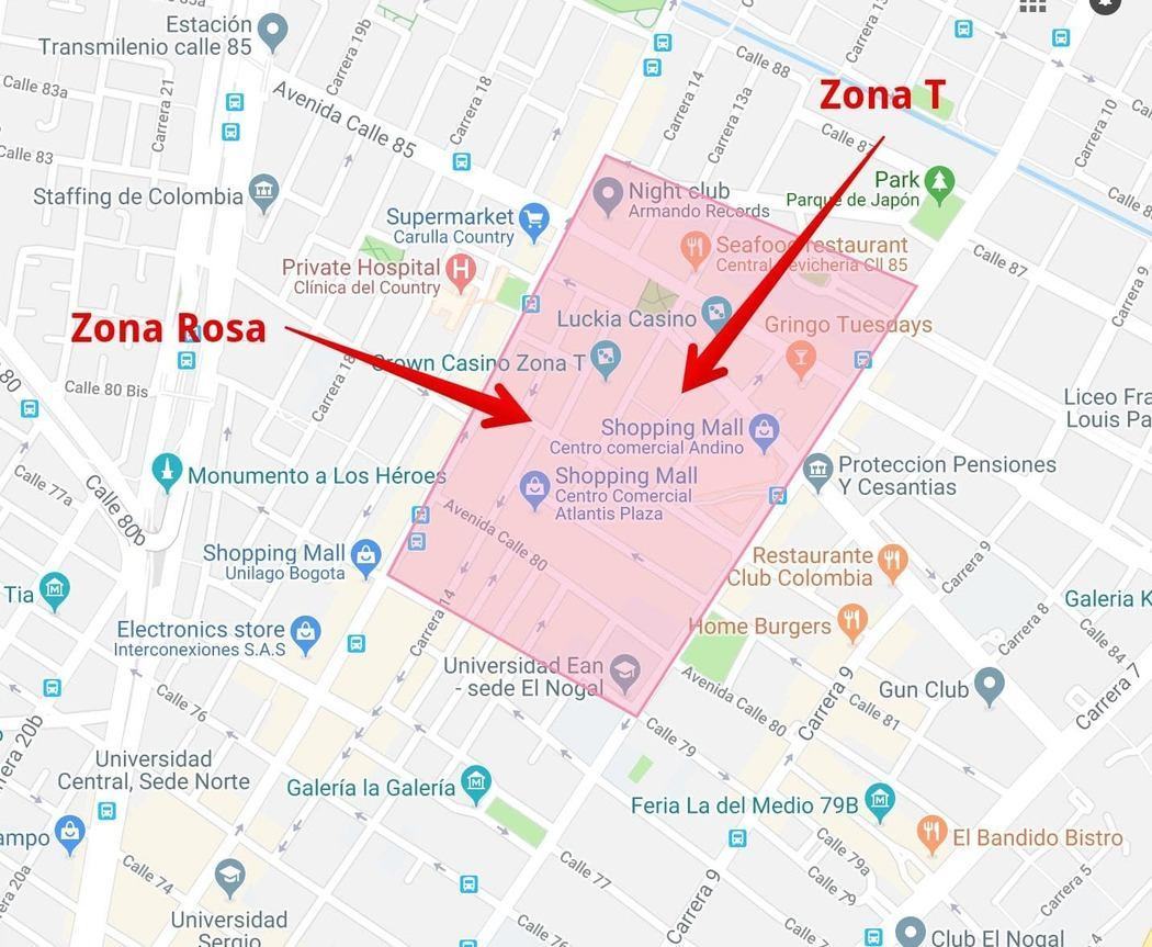 Zona Rosa Map
