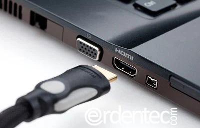 Connect the laptop to an external display