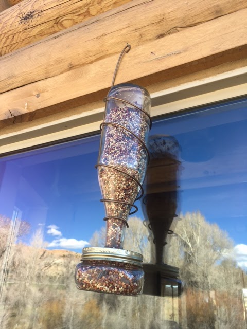 Dirt Road Renaissance Bottle And Mason Jar Bird Seed Feeder