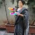 Beautiful Hindi Actress Vidya Balan Long Hair Photos In Black Saree