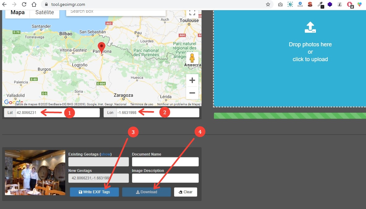 Geolocalizar imagen Geoimgr