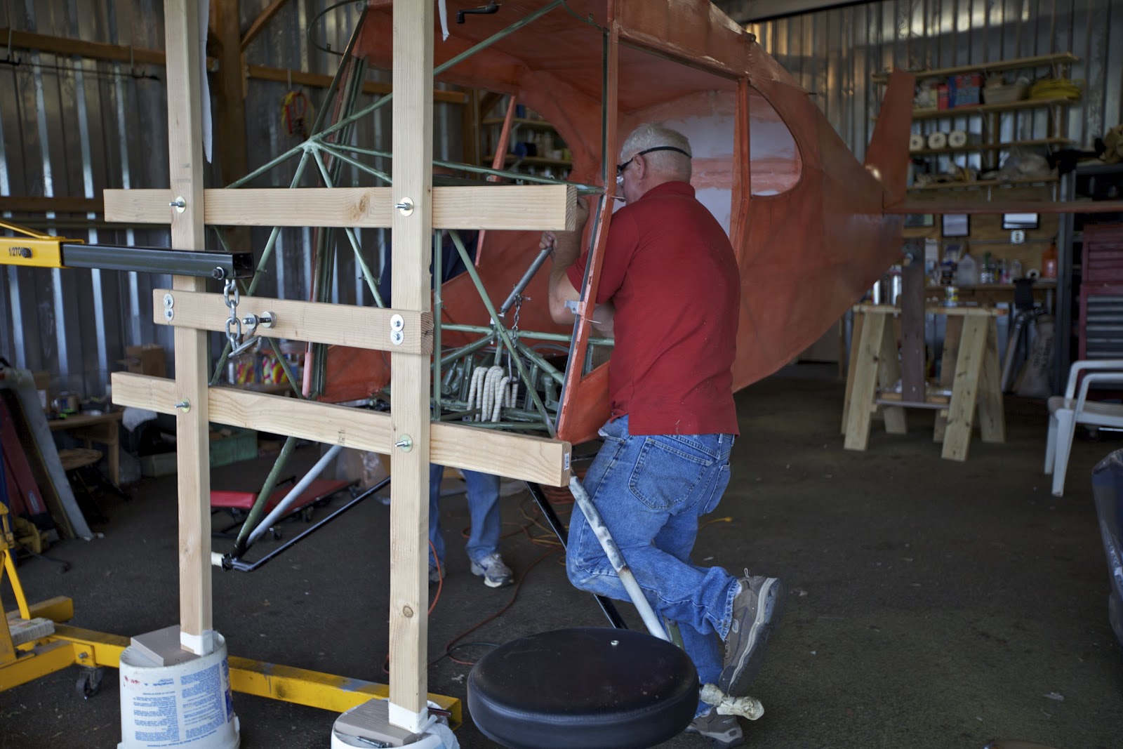 1949 Piper Clipper Restoration Landing Gear Bungee Installation