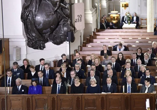 King Carl Gustaf and Queen Silvia of Sweden attended memorial ceremony for victims of 2017 Stockholm terrorist attack, held at Adolf Fredrik Church