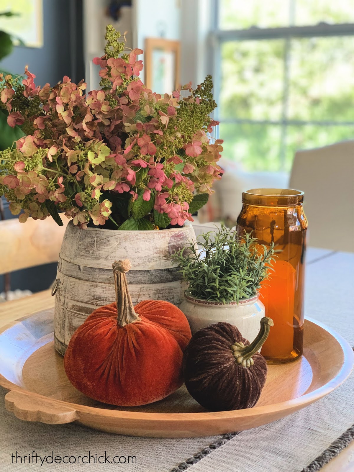 fall decorating using trays