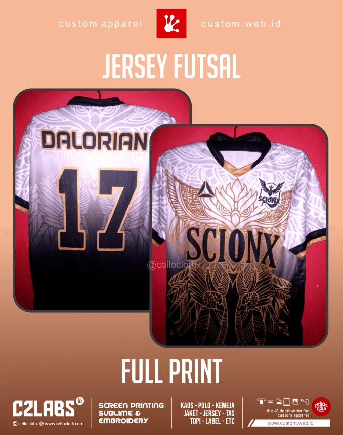 Jersey Futsal Full Printing Kelas Custom Murah - Vendor Jersey