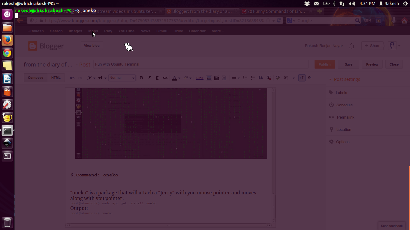 Oneko Linux Are there any silly commands that would help put a smile on my face on ...