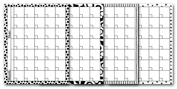 Free Printable Blank Calendar Pages | i should be mopping the floor