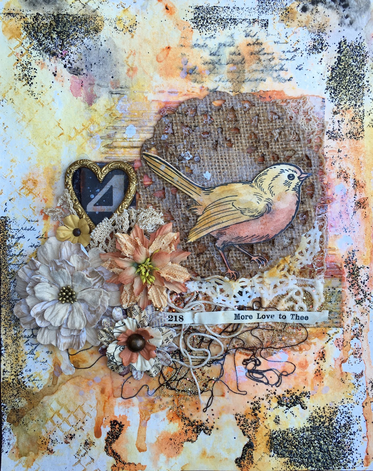 SewPaperPaint Watercolor and Embossing Journal Page