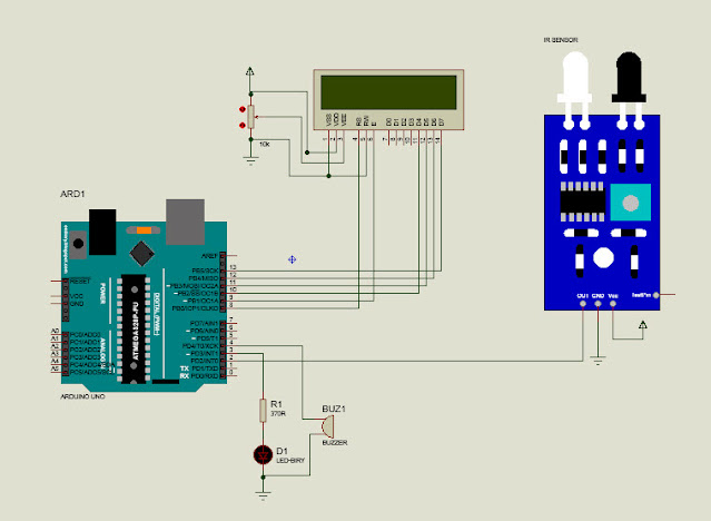 IR sensor with Arduino, LCD, Buzzer and LED | ee-diary