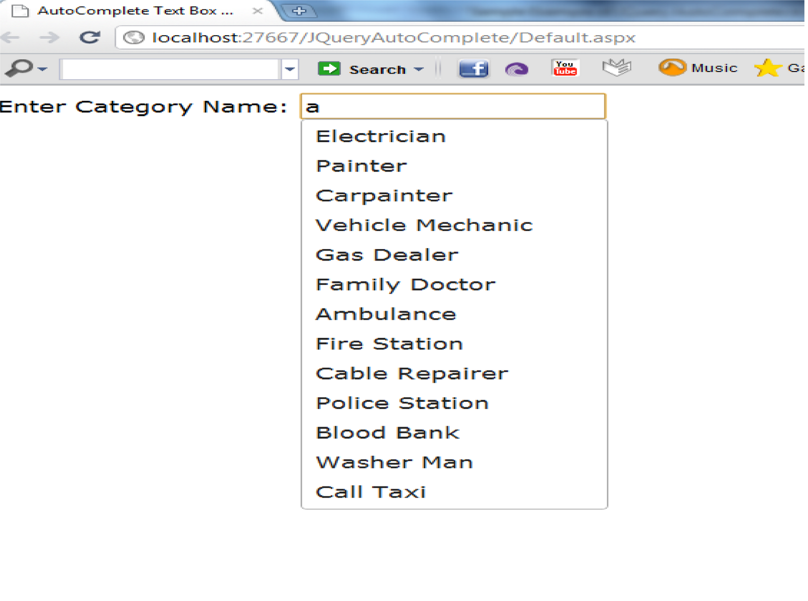 Tutorial Sample Example of JQuery textbox in