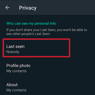 Hide whatsapp last seen from contacts