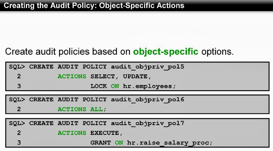 Oracle: Auditing - Oracle 12c Security Feature - What is New?