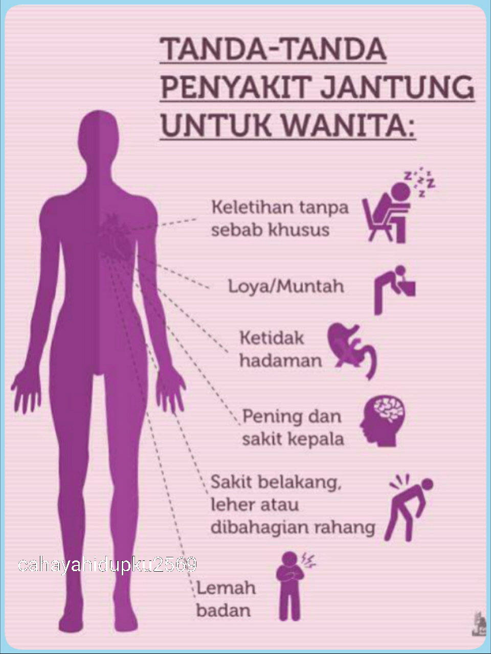 CAHAYA HIDUPKU WW TANDA TANDA PENYAKIT JANTUNG UNTUK WANITA CAHAYA HIDUPKU WW TANDA TANDA PENYAKIT JANTUNG UNTUK WANITA