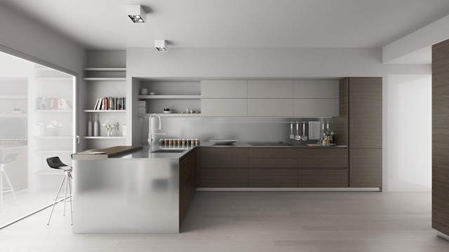 l shaped kitchen with island and corner pantry