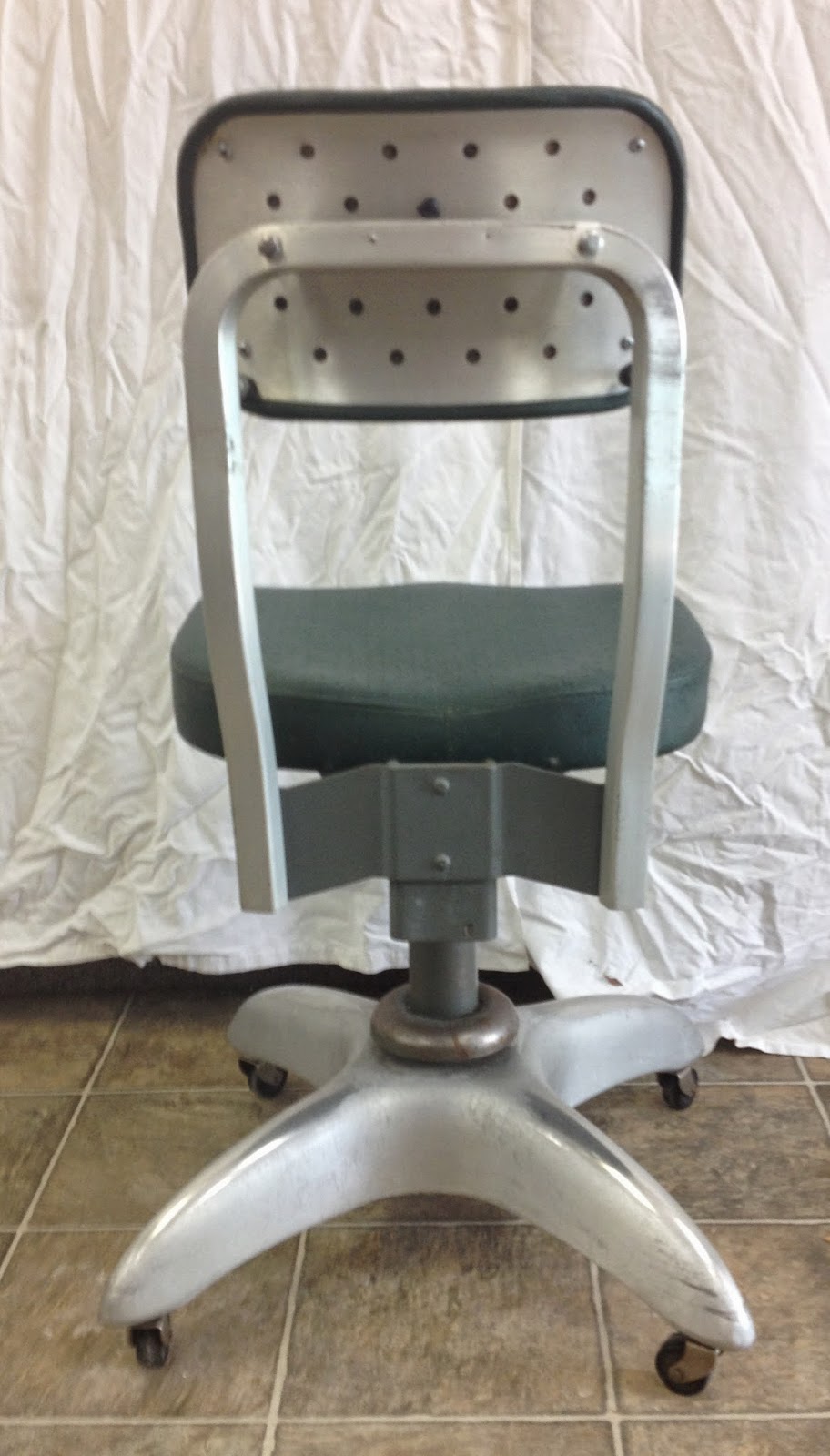 Time Capsule THIS IS NOW SOLD 1940's Tanker Desk Chair. Aluminum