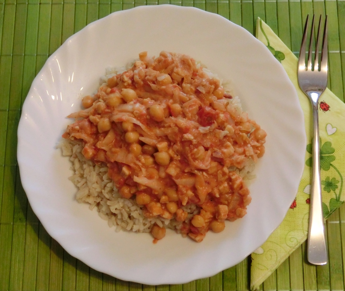 Bhakti Yoginis Blog: Reis mit cremiger Chinakohl-Tomaten-Pfanne