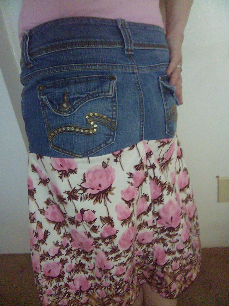 Forever Sew Cute Make a NEW Skirt from Jeans and an old skirt