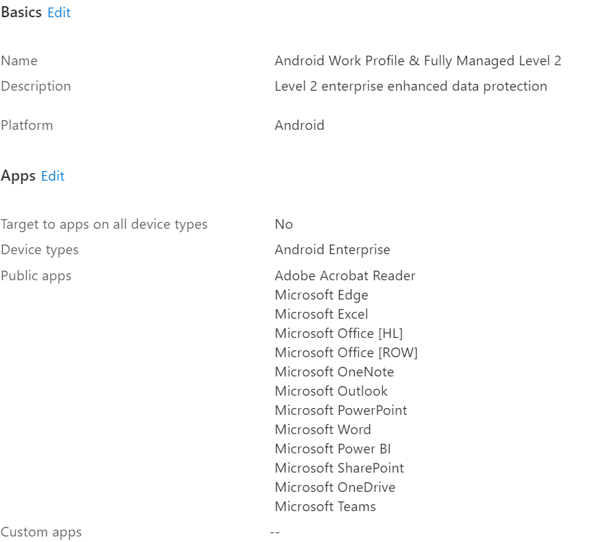 Implementing App protection policies using Tier based Data Protection
