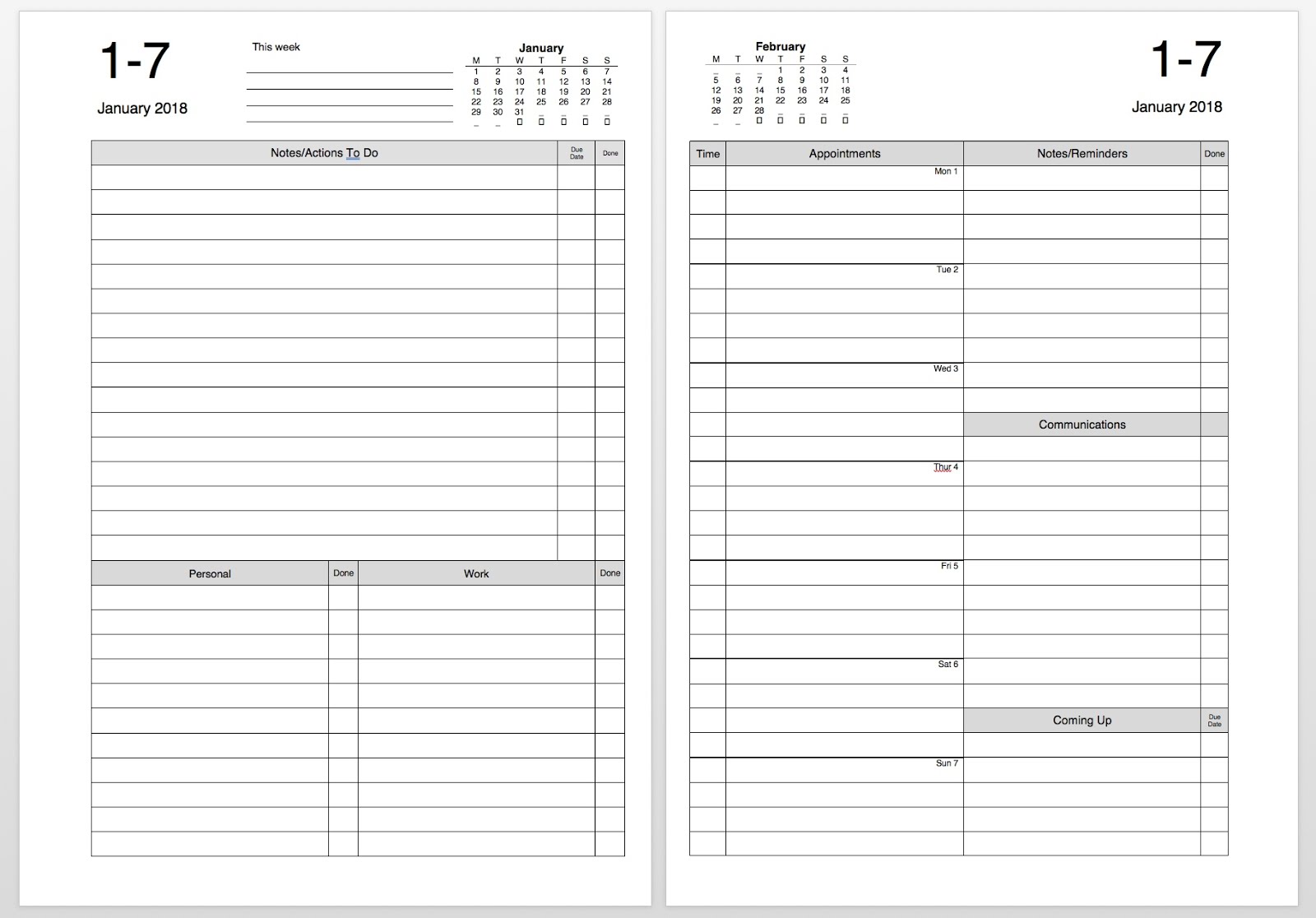 philofaxy diary inserts for 2020 view printable