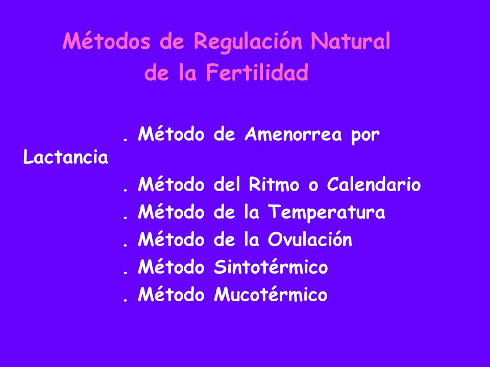 Mapa conceptual de métodos de regulación de la fertilidad