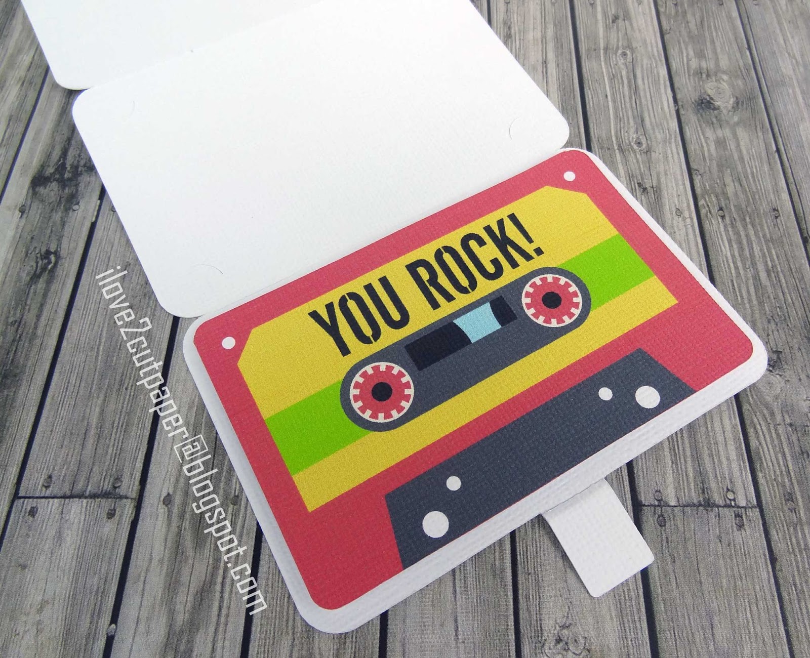 i love 2 cut paper Cassette Gift Card Holder and FREE Donut File