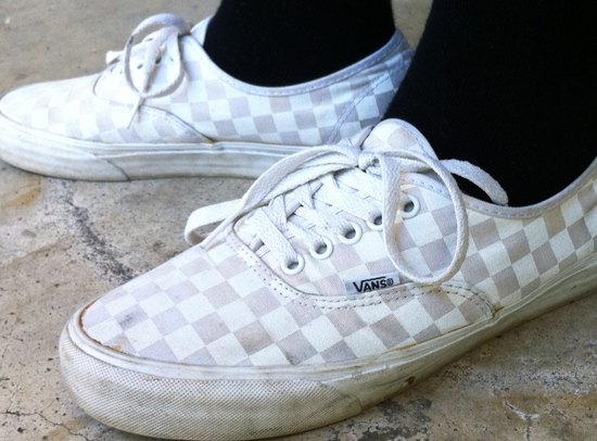 vans checkerboard on feet