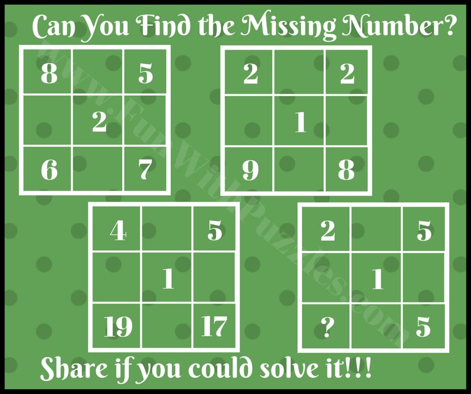 test your brain find the missing number. ​ 