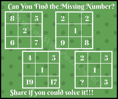 Can you solve this brain test by finding the value of the missing number?