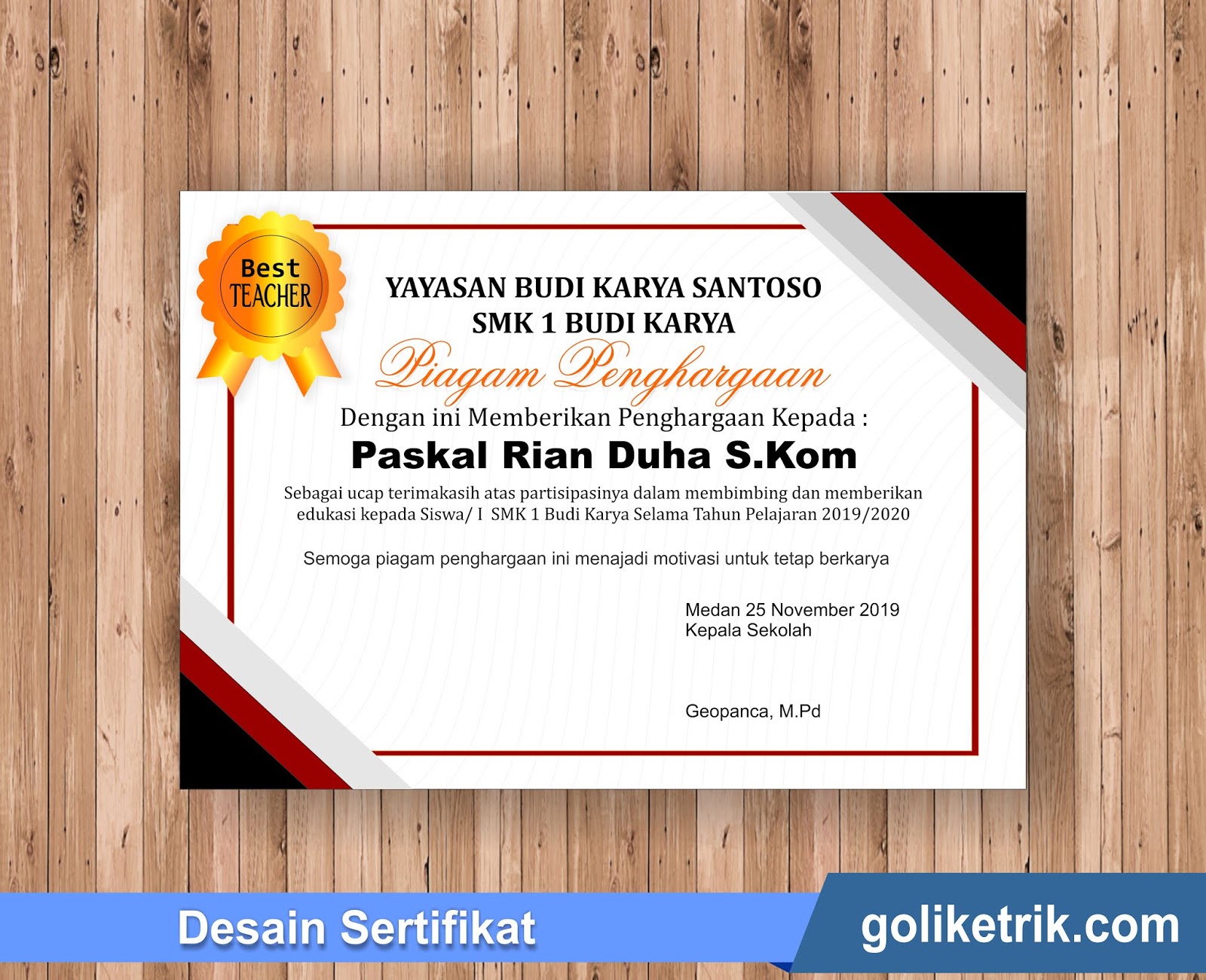 download bingkai piagam penghargaan terbaik format coreldraw