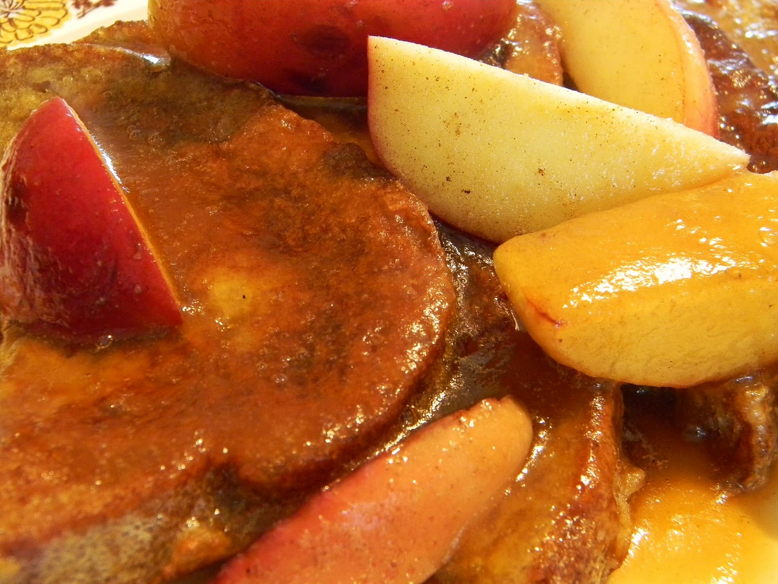 Whole Wheat French Toast with Pineapple Syrup and Caramelized Apple
