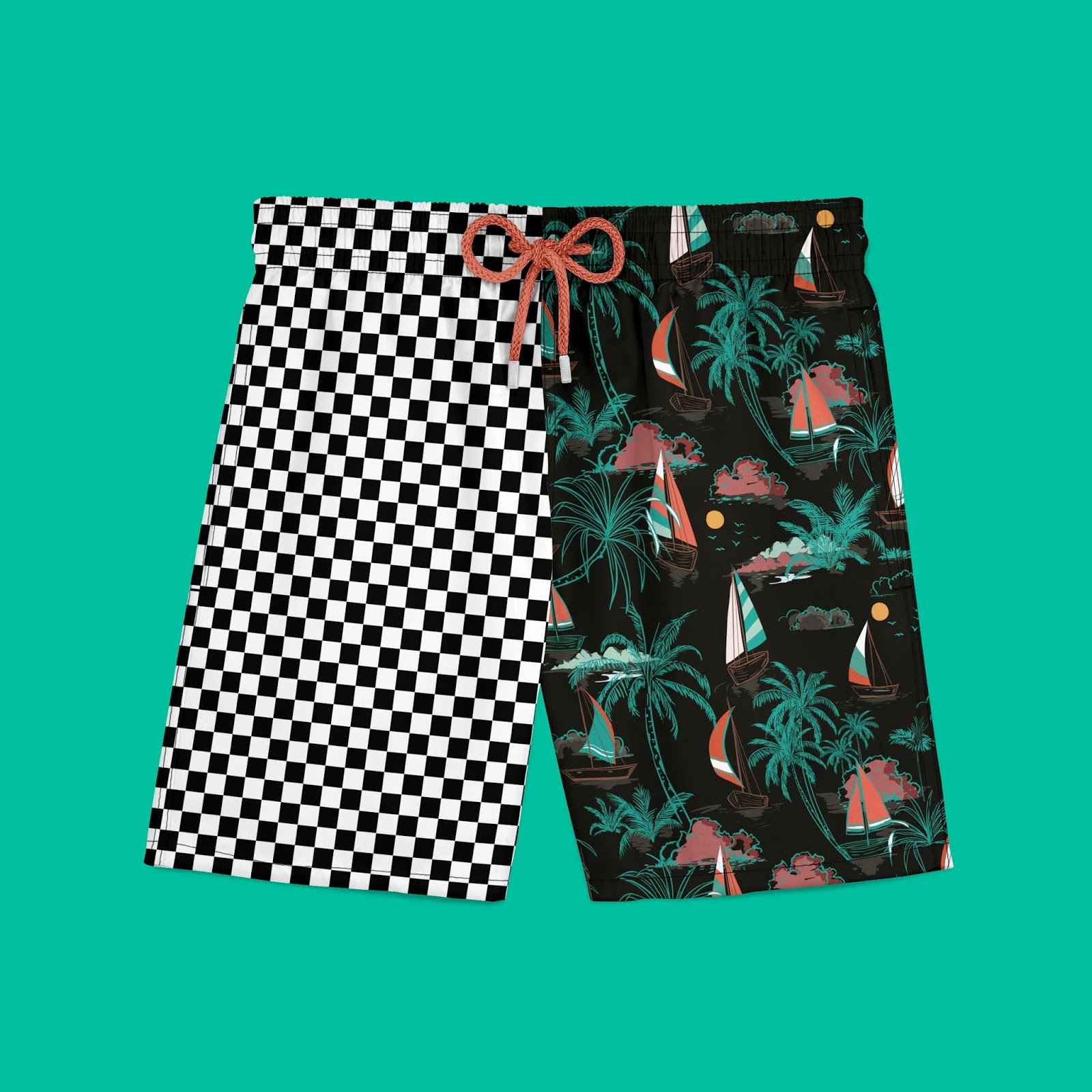 Men's Swim Trunks Mockup Set, Swim Shorts Tempalte, Custom Swim Shorts