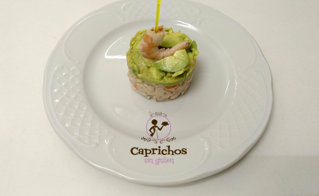 Caprichos sin gluten Tartar de langostinos, surimi y aguacate