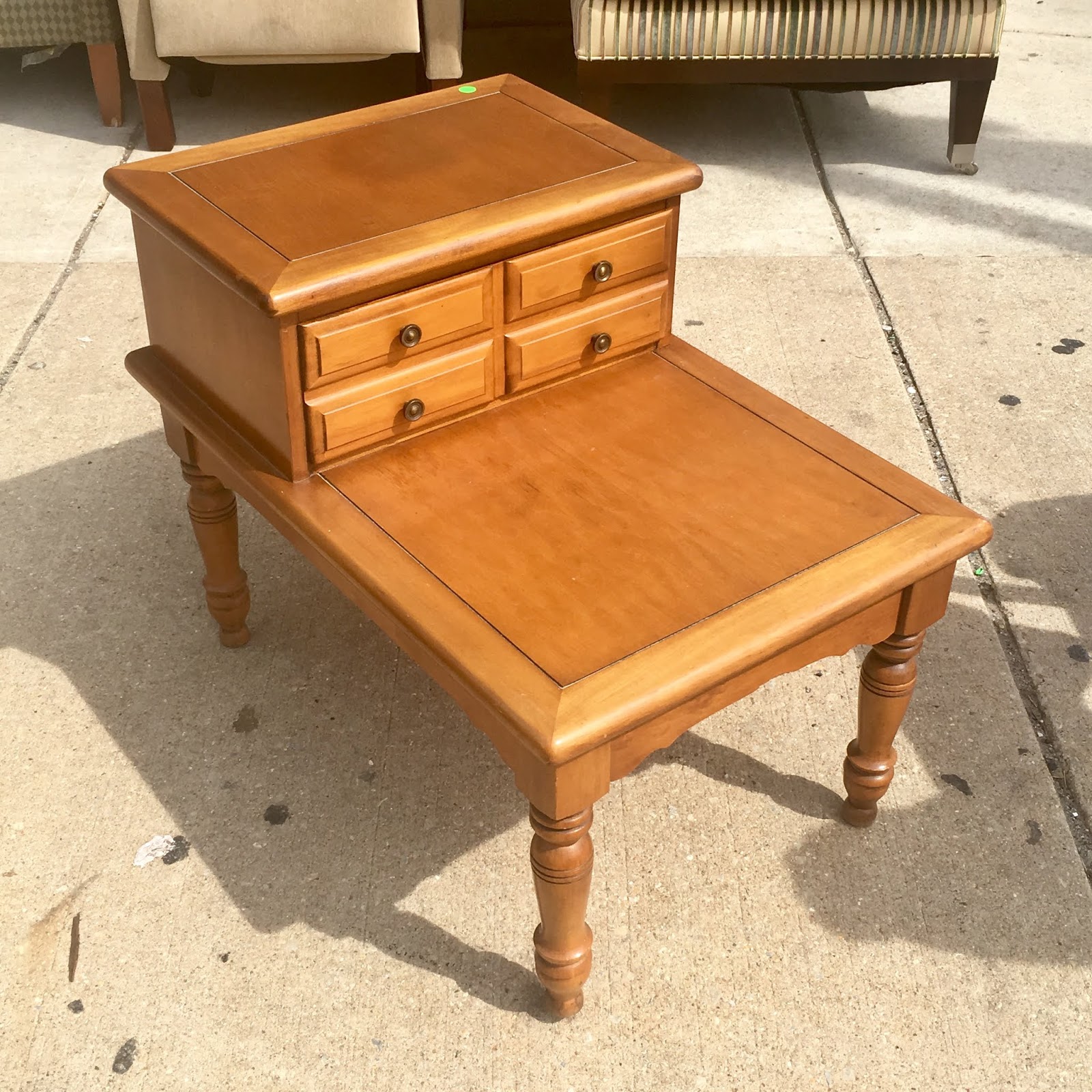 Uhuru Furniture & Collectibles Maple 1 Drawer End Table 45 SOLD