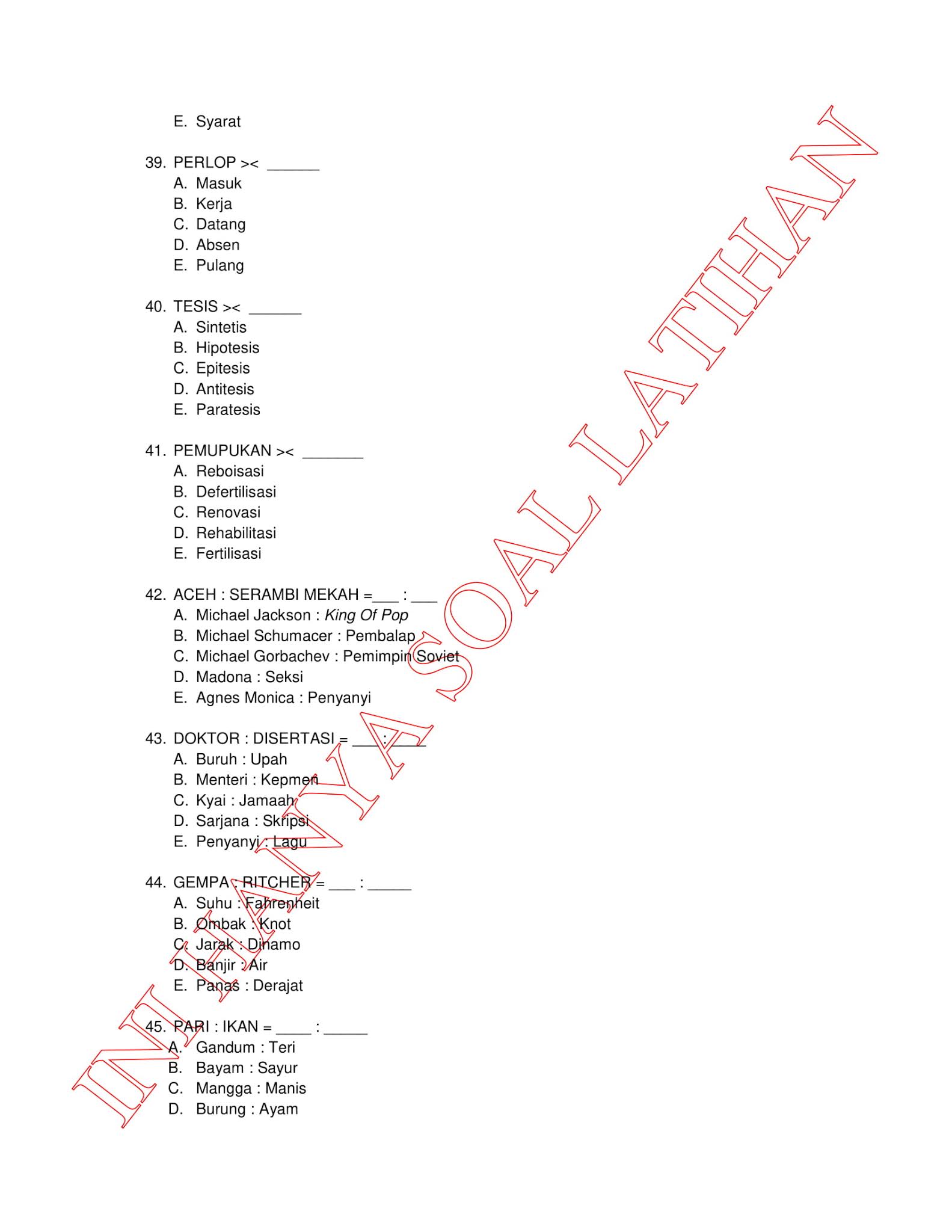 300+ Latihan Soal Tes CPNS SKD (TWK TIU TKP) 2021 + Kunci