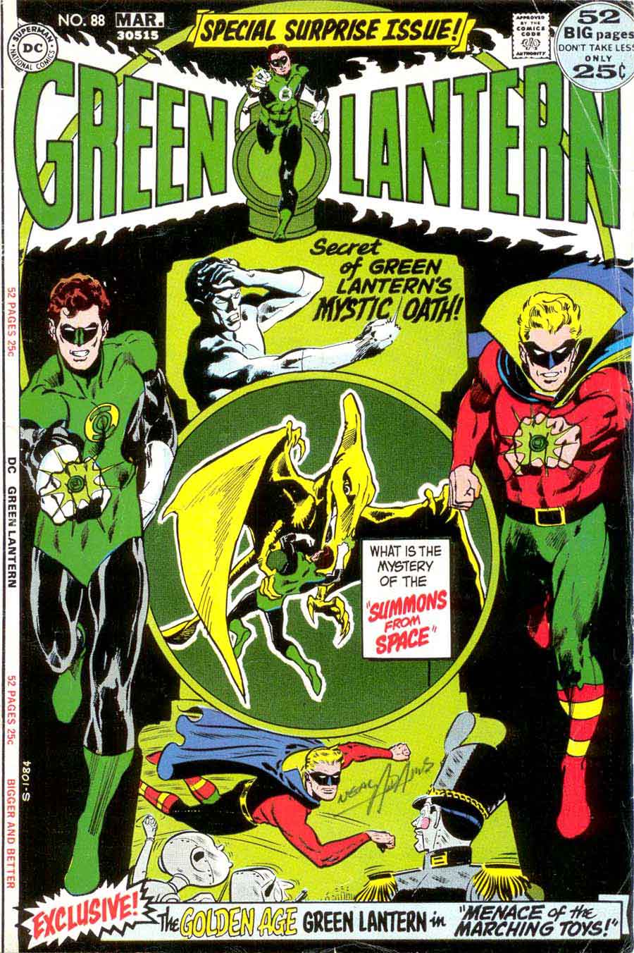 Green Lantern Green Arrow #88 bronze age 1970s dc comic book cover art by Neal Adams