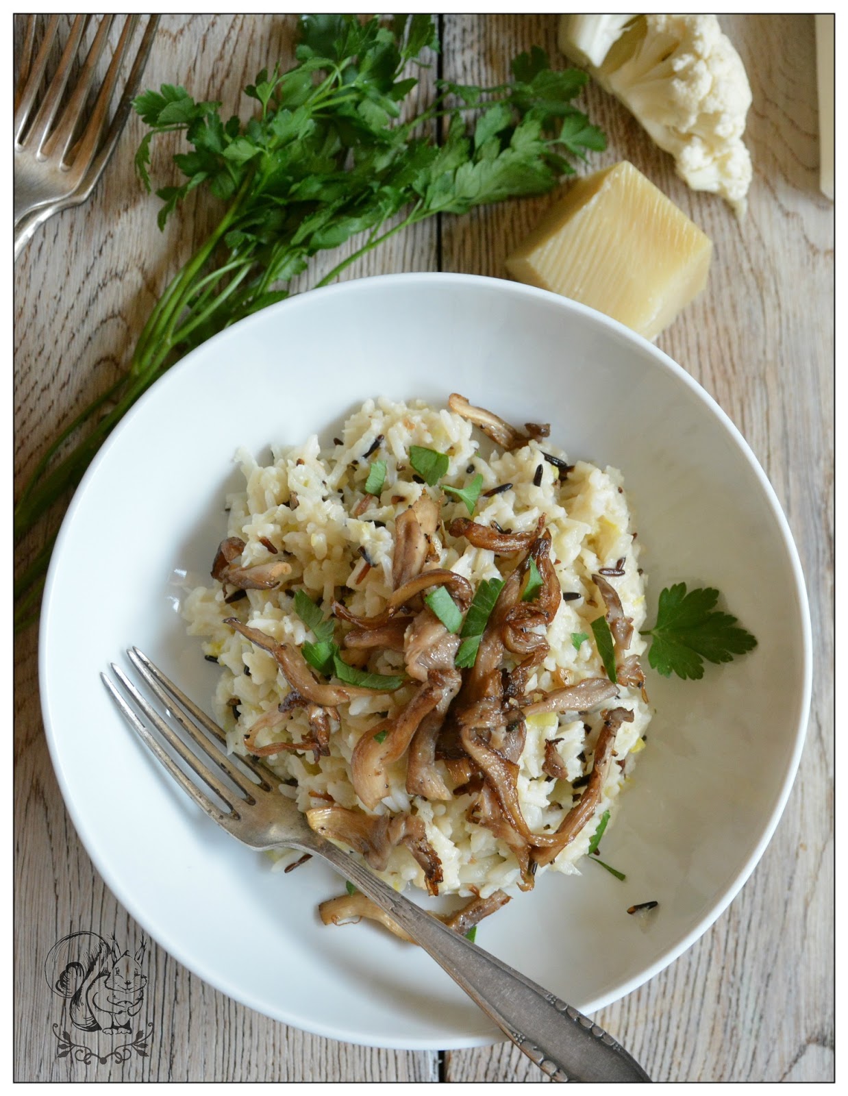 Dzikotto czyli risotto z kalafiorem i grzybami