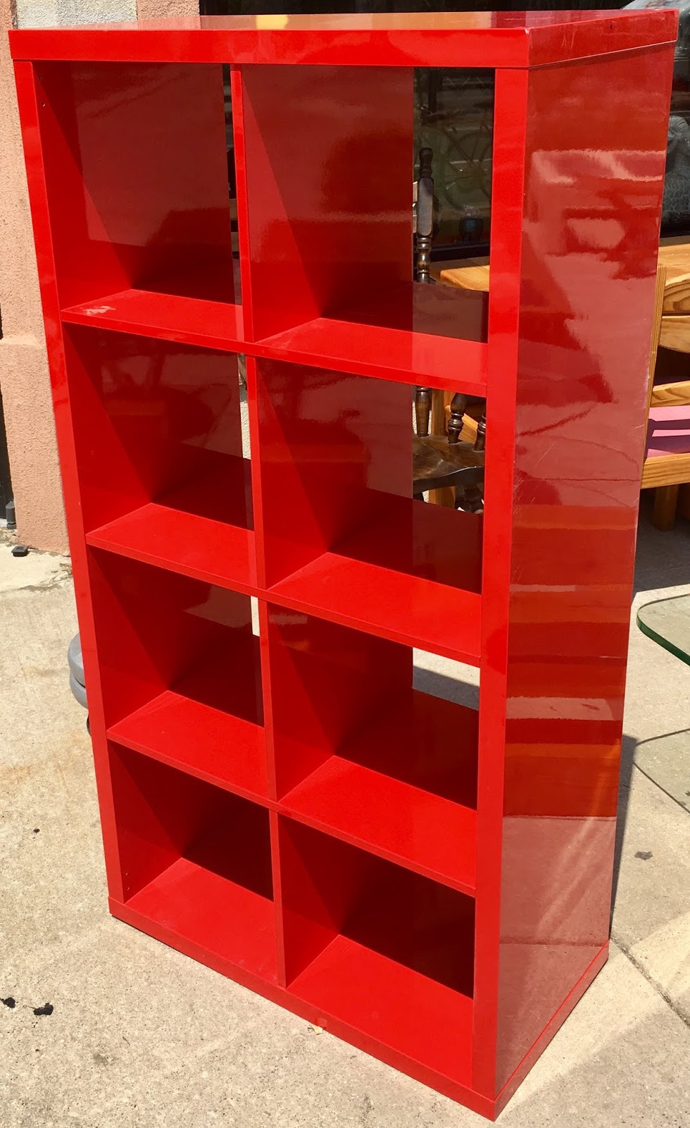Uhuru Furniture & Collectibles Red 2x4 Cubby Bookcase 55 SOLD