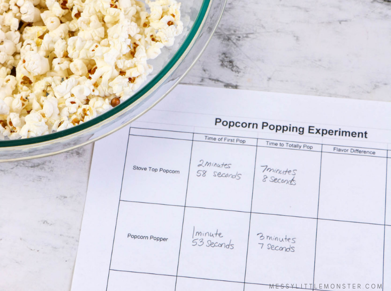Popping Popcorn Science Experiment - Messy Little Monster