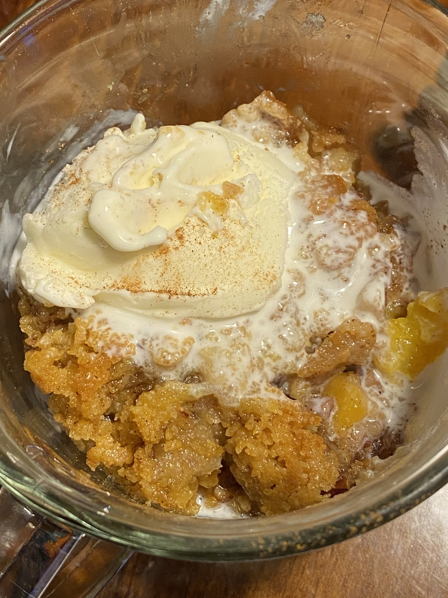 BJ Brinker's Home Cooking Cinnamon Crunch Peach Dump Cake