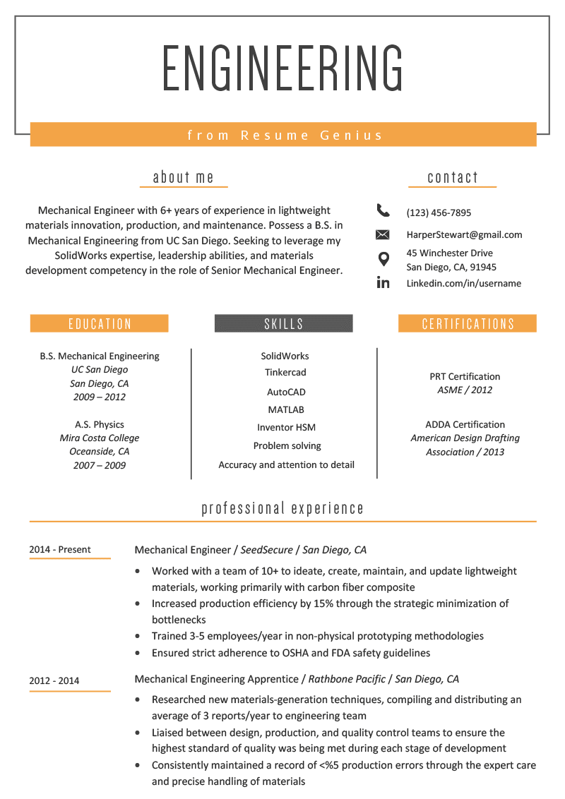 Engineering Resume Example Resume Letter ensayo-psicolog-a-continente-cv-plantilla-canva-sol-empresa-banda