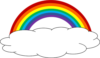  Rainbow with Clouds Clipart