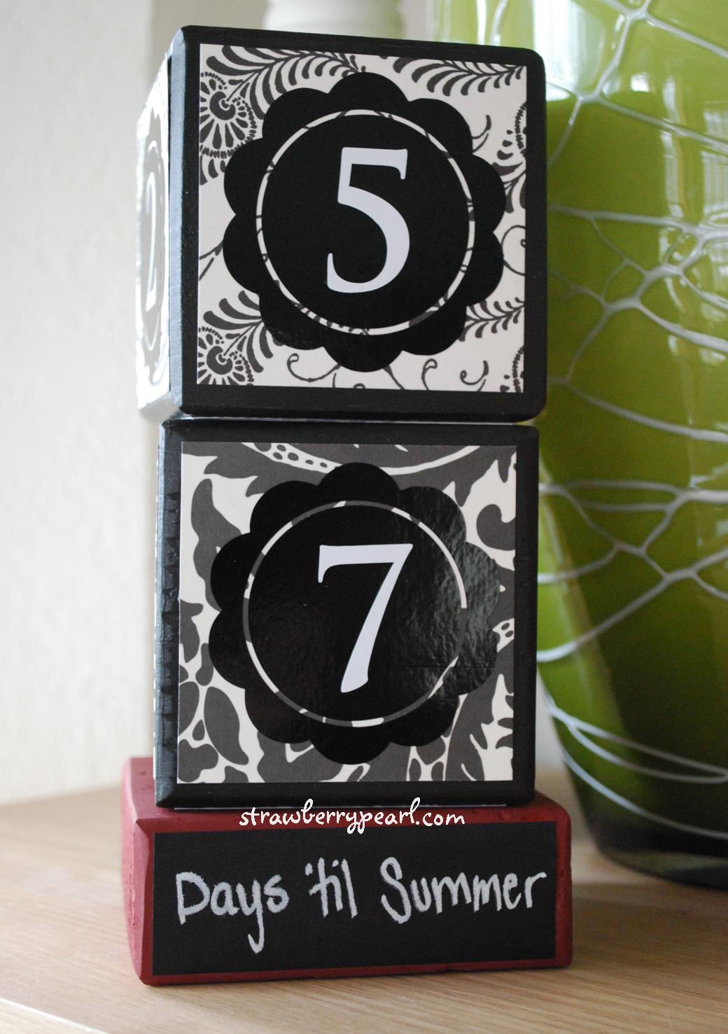 strawberrypearl studios Countdown Blocks with Chalkboard