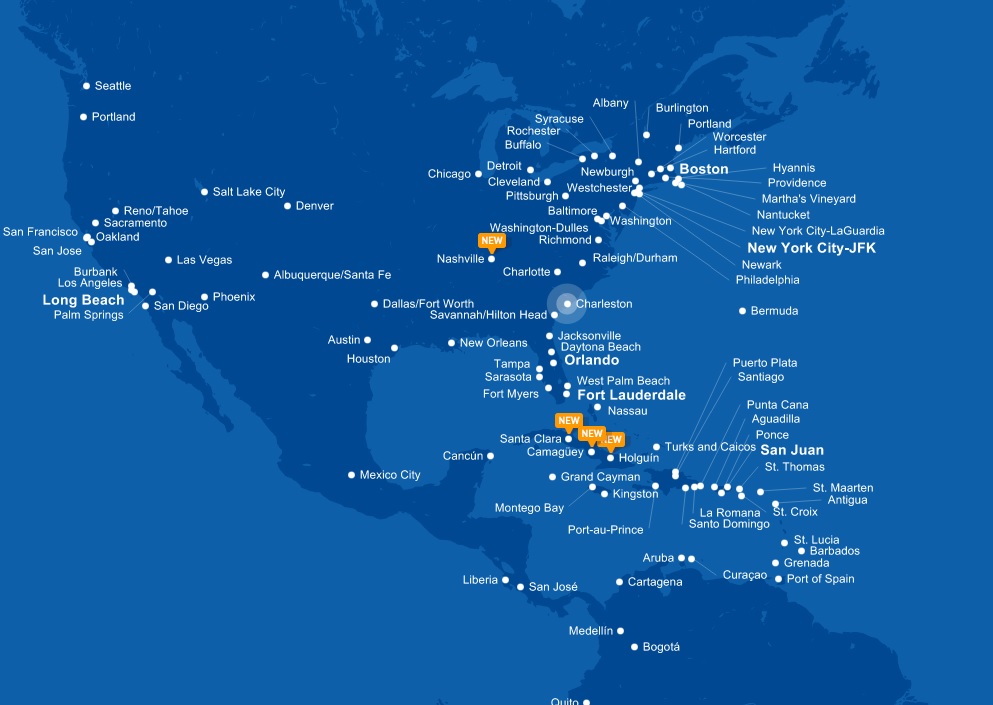 Jetblue Cities Map jetblue-cities-map