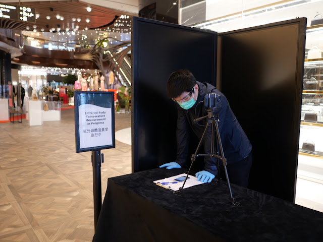 infrared body temperature measurement station at K11 Musea