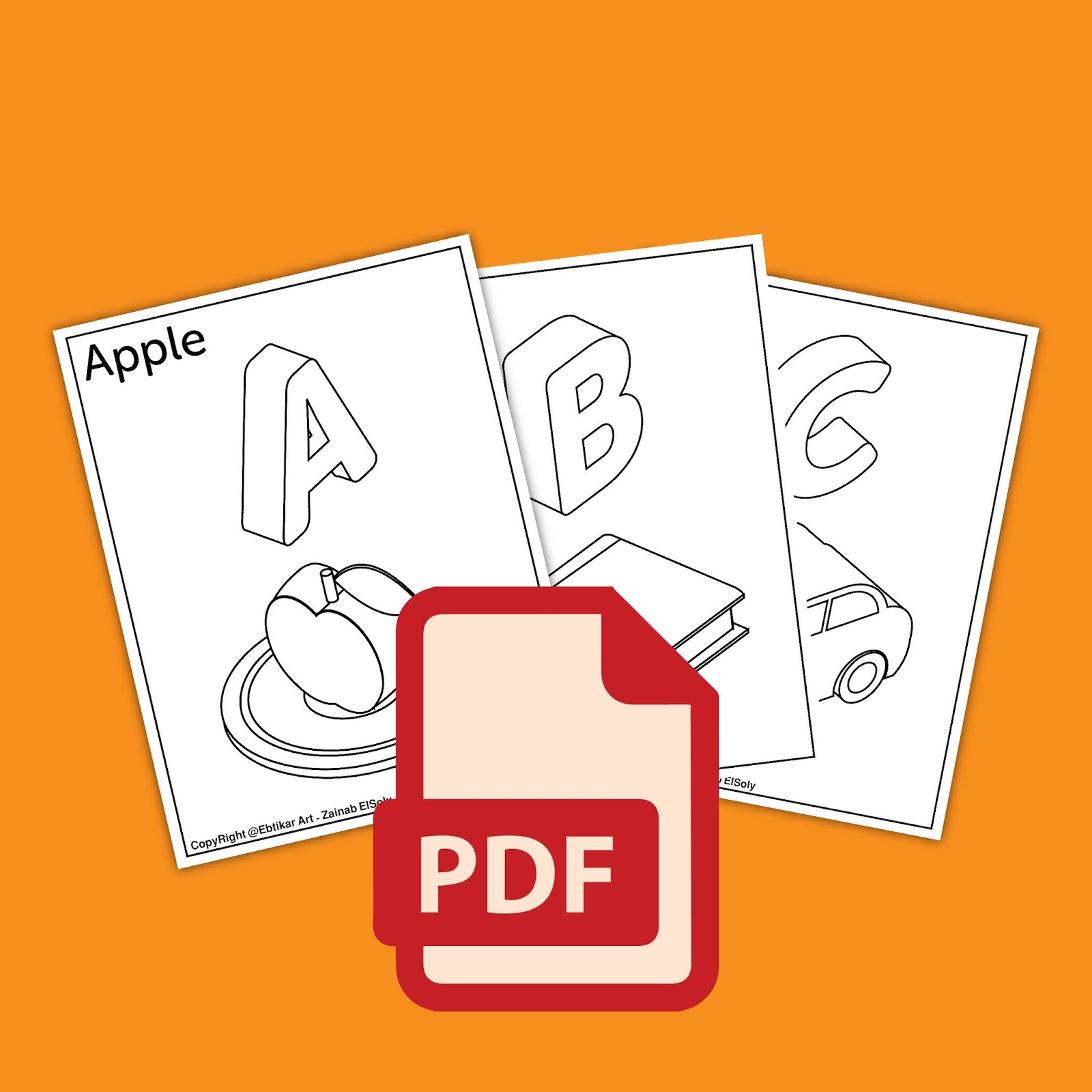 3D ABC Alphabet for kids -pdf free download