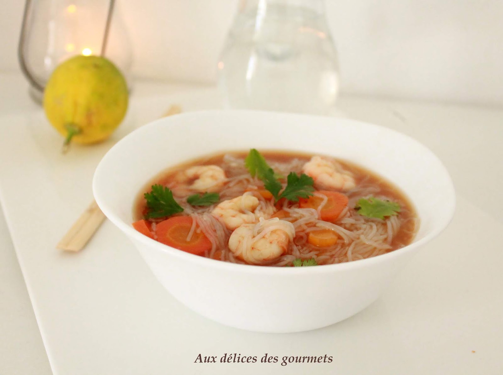 Aux délices des gourmets SOUPE CHINOISE AUX VERMICELLES DE RIZ