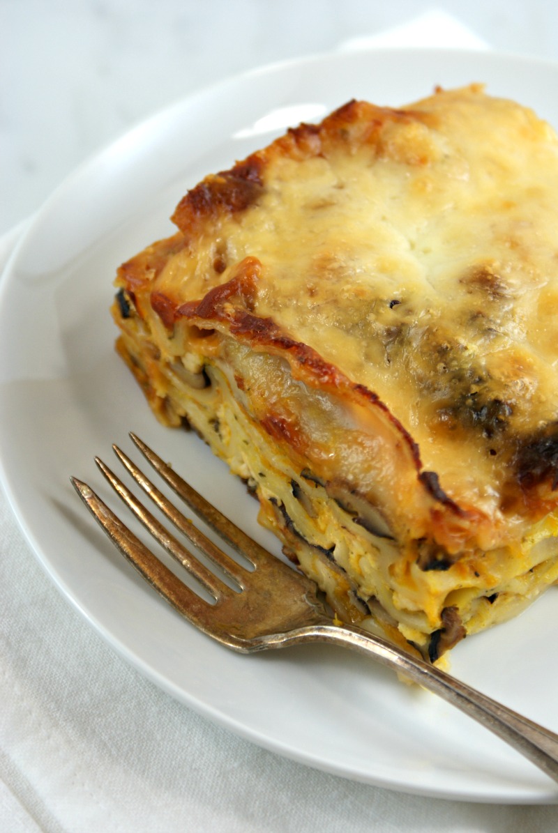 Authentic Suburban Gourmet Butternut Squash Lasagna with Shiitake