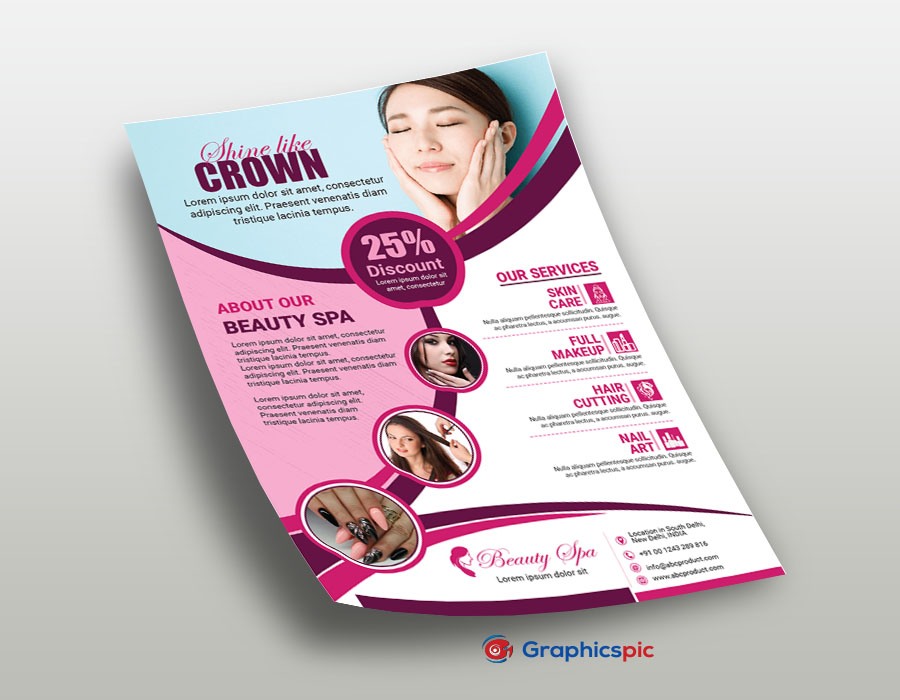  Beauty spa & skin care creative & professional flyer template – free vector