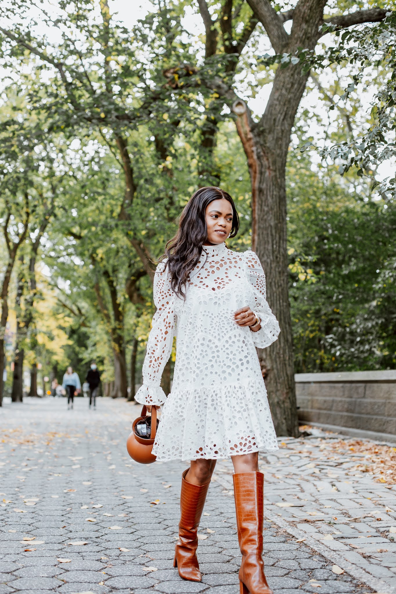 white fall dress